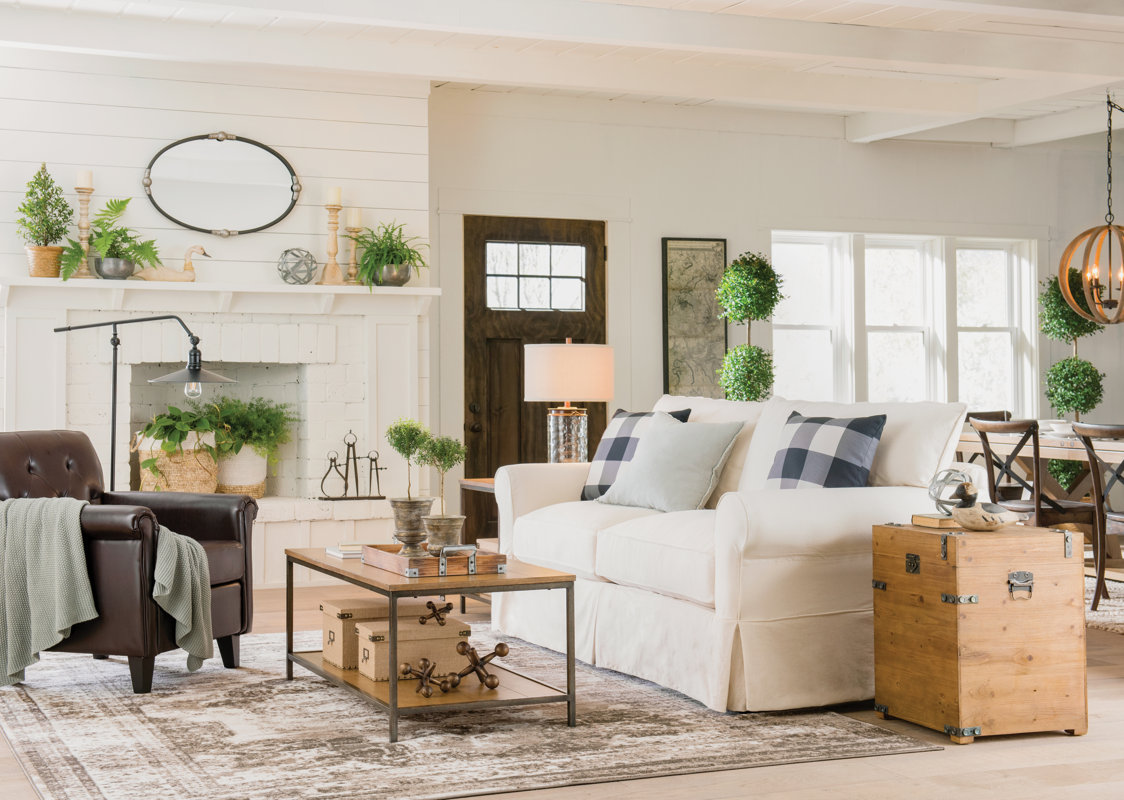 Modern Farmhouse Living Room Design Photo by Room Ideas Wayfair